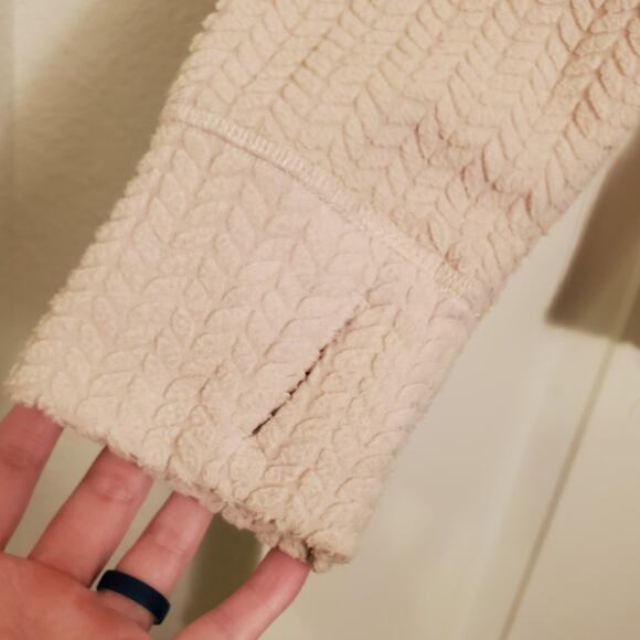 Avalanche Cream Fuzzy Soft Midweight Textured Fleece Jacket, Women's Medium - Picture 3 of 8